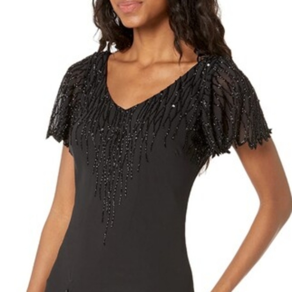 J Laxmi Beaded Handkerchief Dress
